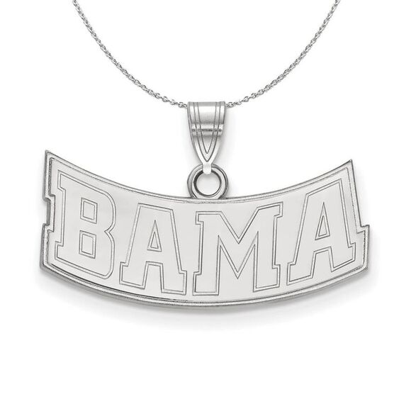 Sterling Silver U. of Alabama Small 'BAMA' Necklace - 24 Inch